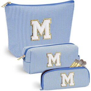 Yoolife Initial Makeup Bag Set Travel Cosmetic Organizer Personalized Gift Tote
